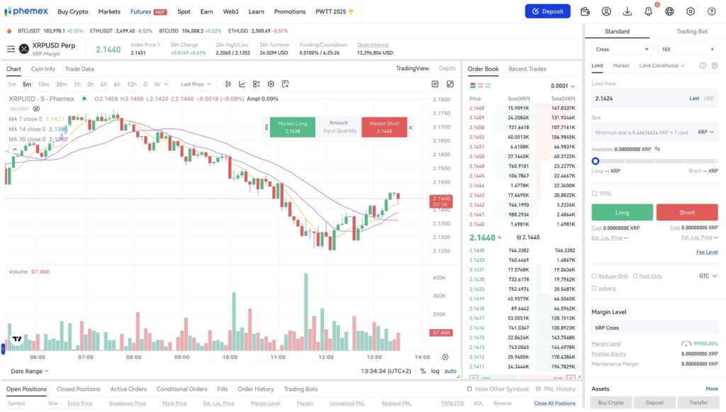 COIN-M futures trade interface