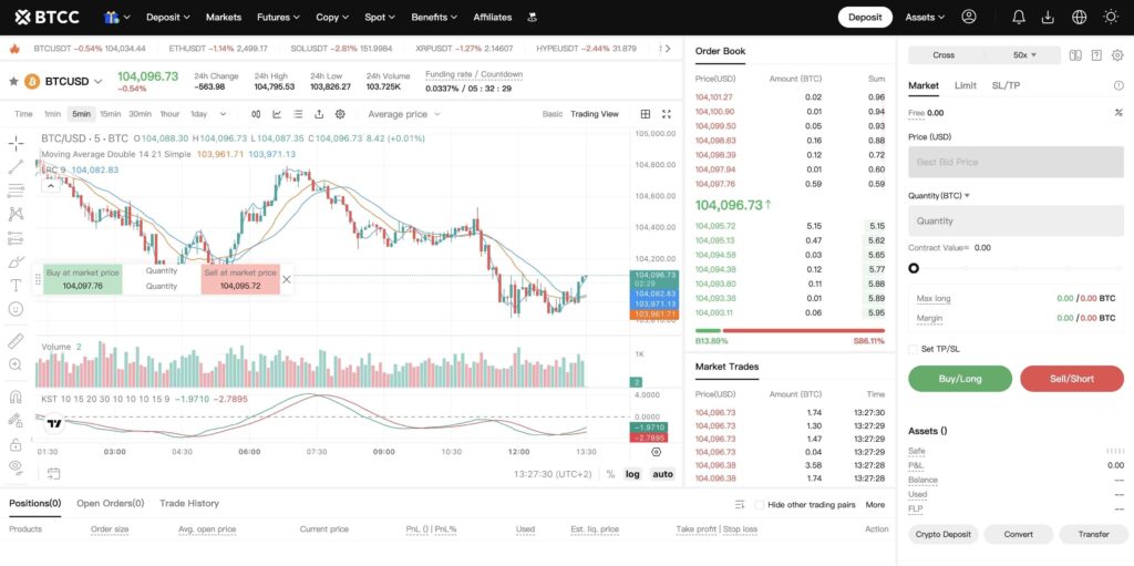 COIN-M futures trading interface