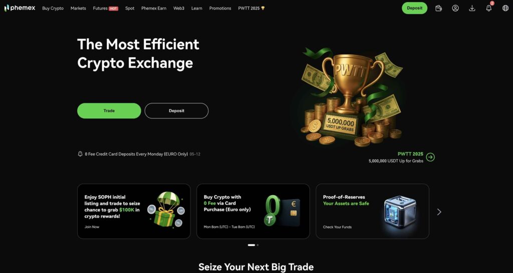 Homepage Phemex